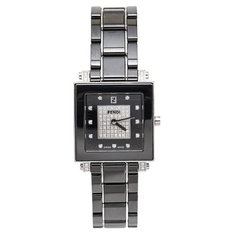 fendi new quadro watch|Fendi Quadro Black Dial Ceramic and Stainless Steel Ladies .